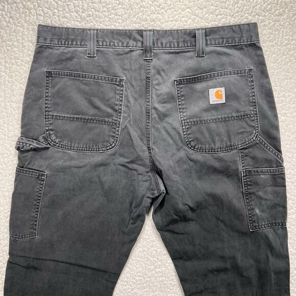 Carhartt Carpenter Pants Men’s 35x31 Black Twill Utility Work Relaxed Workwear - Picture 4 of 11